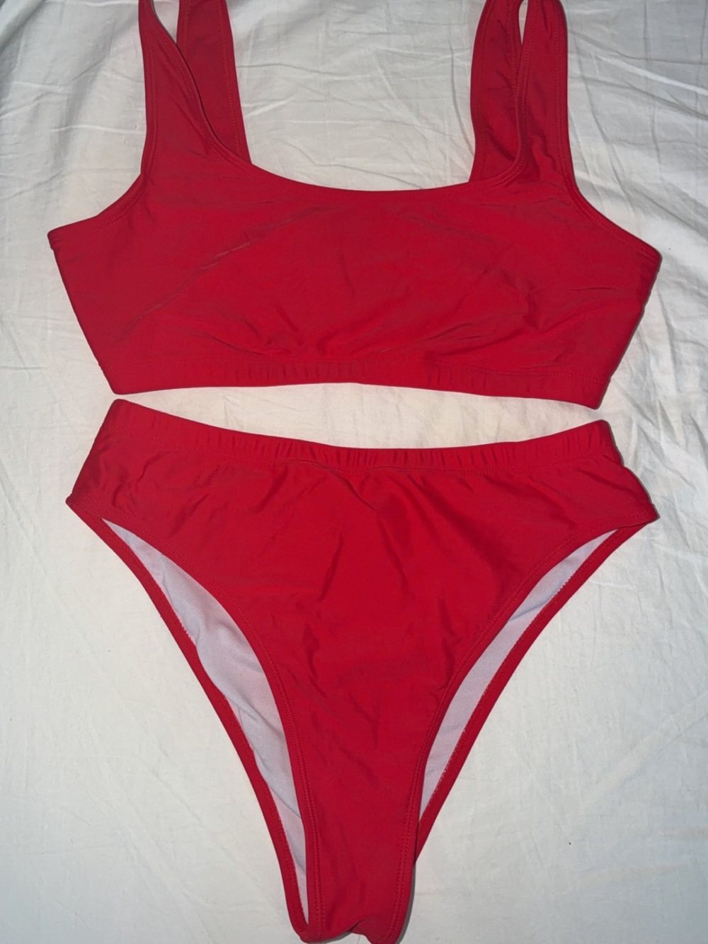 Red Two-Piece Sport Bikini Set - Women Swim